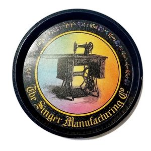 Vintage Singer Manufacturing Co. Bristolware Tin Serving Tray.